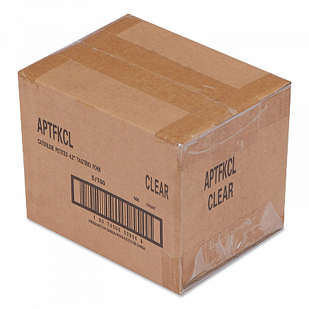 Petites Mini Utensils, Mediumweight, Petite Tasting Fork, Plastic, Clear, 500/Carton (APTFKCL)