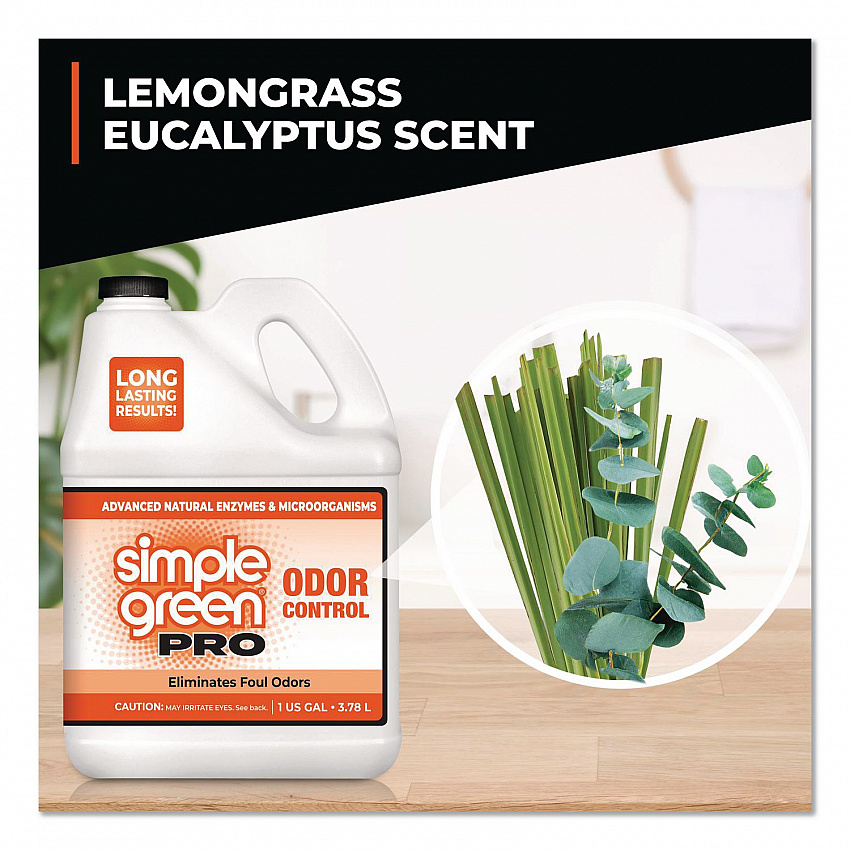Pro Odor Control, Lemongrass Eucalyptus, 1 gal Bottle, 4/Carton (0704128)