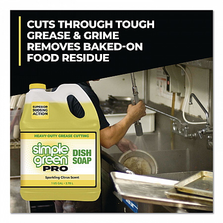 Pro Dish Soap, Sparkling Citrus Scent, 1 gal Bottle, 4/Carton (4101128)