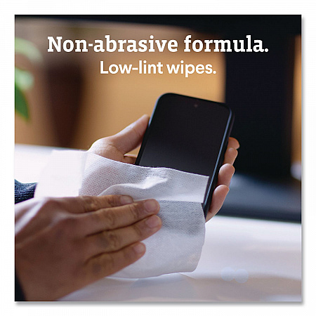 CloroxPro ScreenPlus Screen Sanitizing Wipes, 6 x 8, Citrus Blend, White, 75/Canister, 6 Canisters/Carton (60724CT)