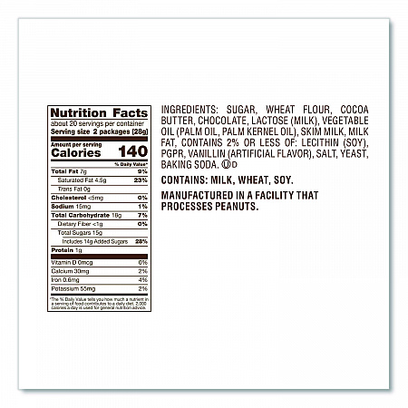 Snack Size, Crisp Wafers in Milk Chocolate, 20.1 oz Bag (24600011)