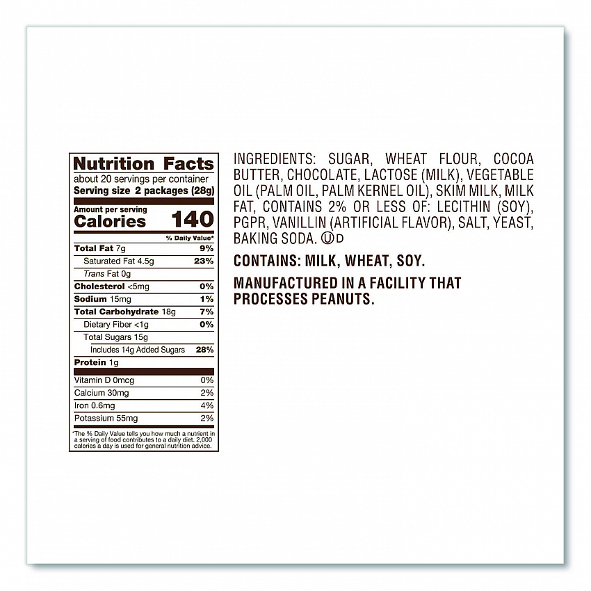 Snack Size, Crisp Wafers in Milk Chocolate, 20.1 oz Bag (24600011)