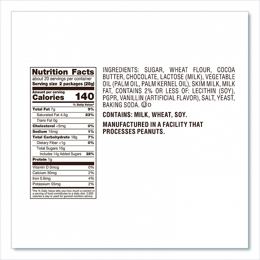 Snack Size, Crisp Wafers in Milk Chocolate,  20.1 oz Bag (07668EA)