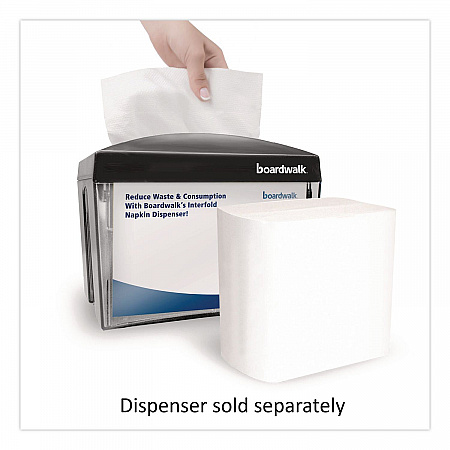 Interfold Napkins, 1-Ply, 8.8 x 6.3, White, 500/Pack, 12 Packs/Carton (6000INTW)