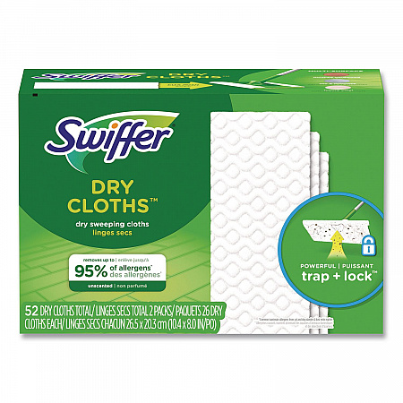 Dry Refill Cloths, 10.4 x 8, White, 52/Box, 3 Boxes/Carton (81216)