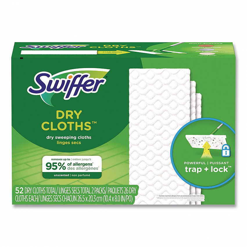 Dry Refill Cloths, 10.4 x 8, White, 52/Box, 3 Boxes/Carton (81216)