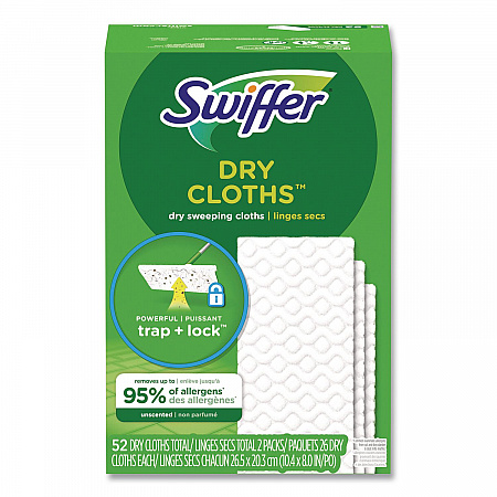 Dry Refill Cloths, 10.4 x 8, White, 52/Box, 3 Boxes/Carton (81216)