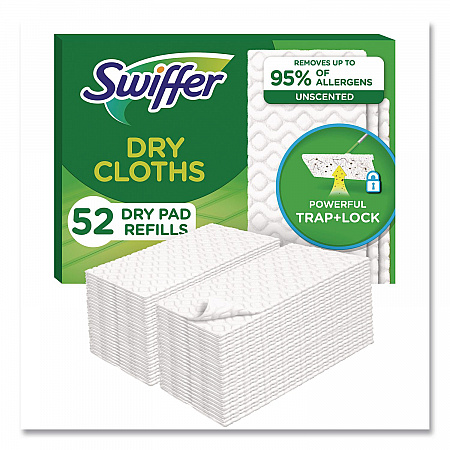 Dry Refill Cloths, 10.4 x 8, White, 52/Box, 3 Boxes/Carton (81216)