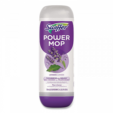 PowerMop Cleaning Solution and Pads Refill Pack, Lavender, Scent, 25.3 oz Bottle and 5 Pads per Pack, 4 Packs/Carton (09117)