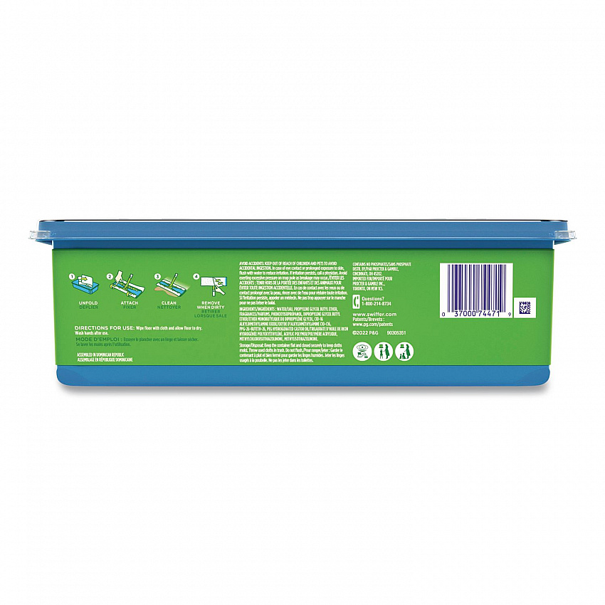 Max/XL Wet Refill Cloths, 16.5 x 9, White, 12/Tub, 6 Tubs/Carton (74471)