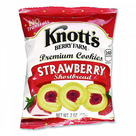 Premium Berry Jam Shortbread Cookies, Strawberry, 2 oz, 36/Carton (BIS59637)