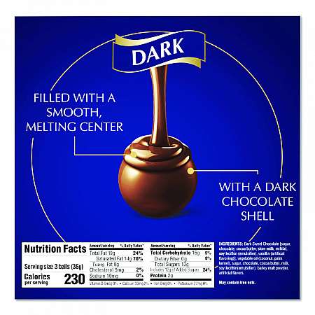 Lindor Dark Chocolate Truffles, 25.4 oz Box, 60/Box (LAS3513)