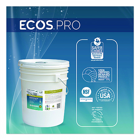 Dishmate Manual Dish Liquid, Free and Clear, 5 gal Pail (PL972105)