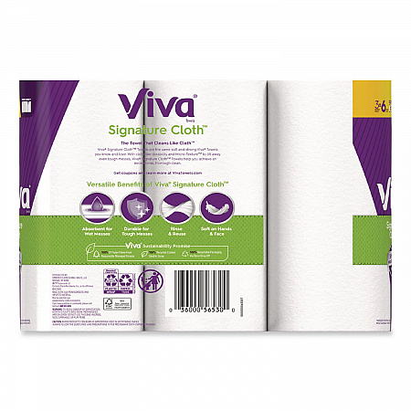 Signature Cloth Choose-A-Sheet Kitchen Roll Paper Towels,1-Ply, 5.1 x 11,White, 86 Sheets/Double Roll, 3 Rolls/PK, 8 Packs/CT (56530)