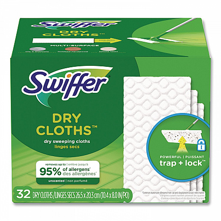 Dry Refill Cloths, 10.63 x 8, White, 32/Box, 4 Boxes/Carton (21457)