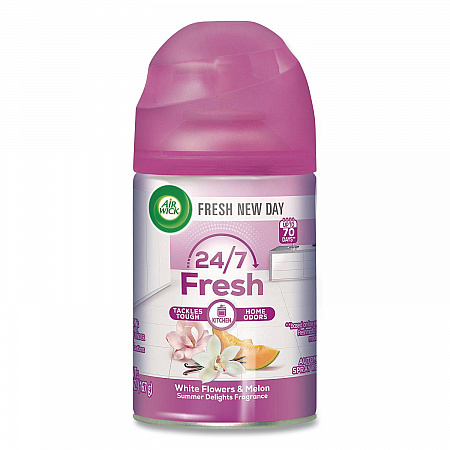 Freshmatic Life Scents Ultra Refill, White Flowers and Melon Summer Delights, 5.89 oz Aerosol Spray, 6/Carton (91101)