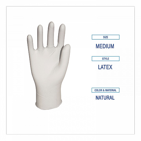 General-Purpose Latex Gloves, Powder-Free, Medium, 4.4 mil Thick, 9.5