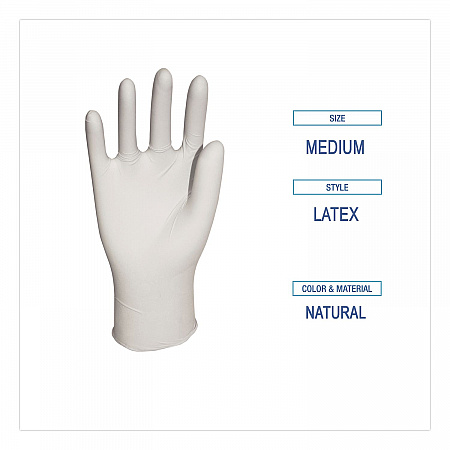 General-Purpose Latex Gloves, Powder-Free, Medium, 4.4 mil Thick, 12