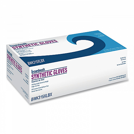 Powder-Free Synthetic Vinyl Gloves, X-Large, 4 mil Thick, 9.5