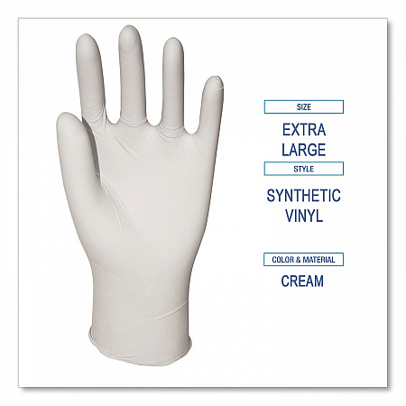 Powder-Free Synthetic Vinyl Gloves, X-Large, 4 mil Thick, 9.5