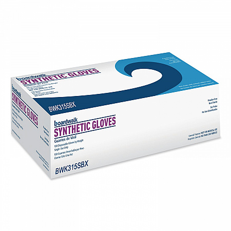 Powder-Free Synthetic Vinyl Gloves, Small, 4 mil Thick, 9.5