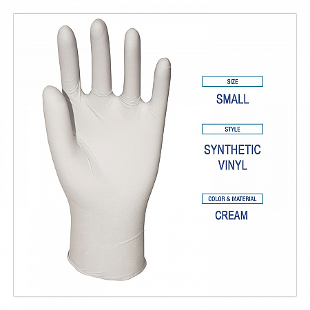 Powder-Free Synthetic Vinyl Gloves, Small, 4 mil Thick, 9.5