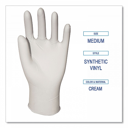 Powder-Free Synthetic Vinyl Gloves, Medium, 4 mil Thick, 9.5