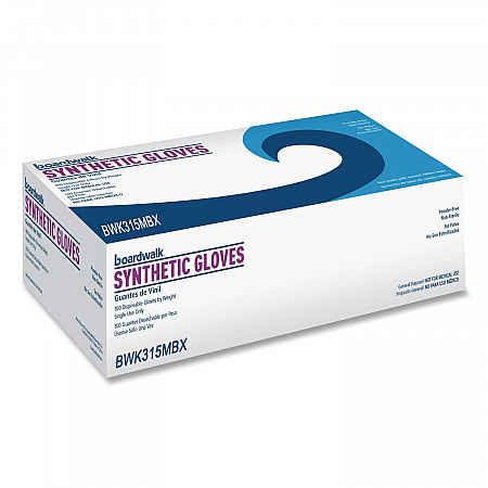 Powder-Free Synthetic Vinyl Gloves, Medium, 4 mil Thick, 9.5