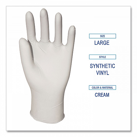 Powder-Free Synthetic Vinyl Gloves, Large, 4 mil Thick, 9.5