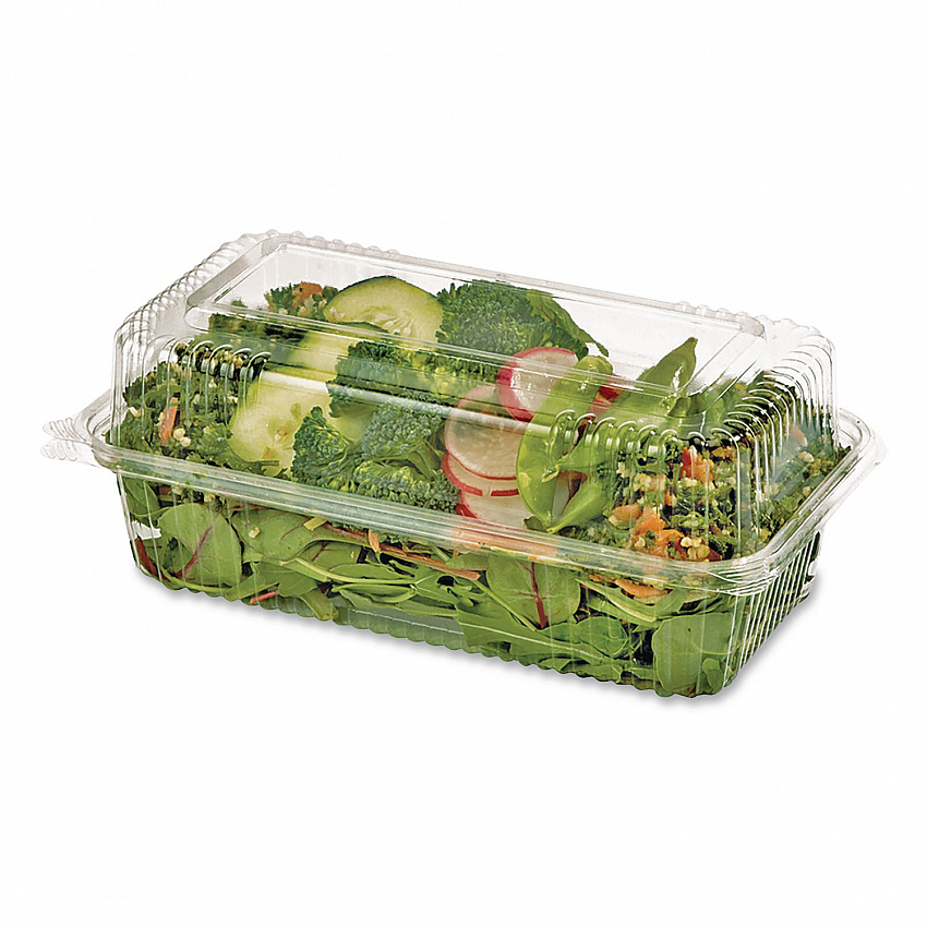 PLA Hinged Clamshells, 23 oz, 4.9 x 9 x 3.5, Clear, Plastic, 200/Carton (KLCS95N)