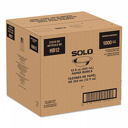 Compostable Paper Dinnerware, ProPlanet Seal, Bowl, 12 oz, White, 1,000/Carton (HB12PLANET)