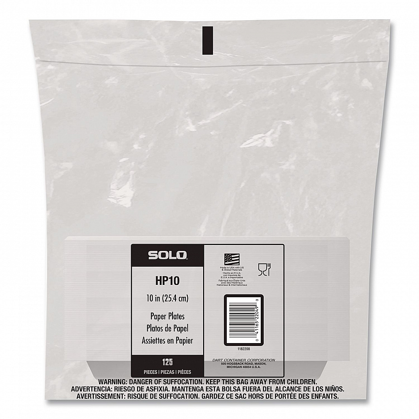 Compostable Paper Dinnerware, ProPlanet Seal, Plate, 10" dia, White, 500/Carton (HP10W)