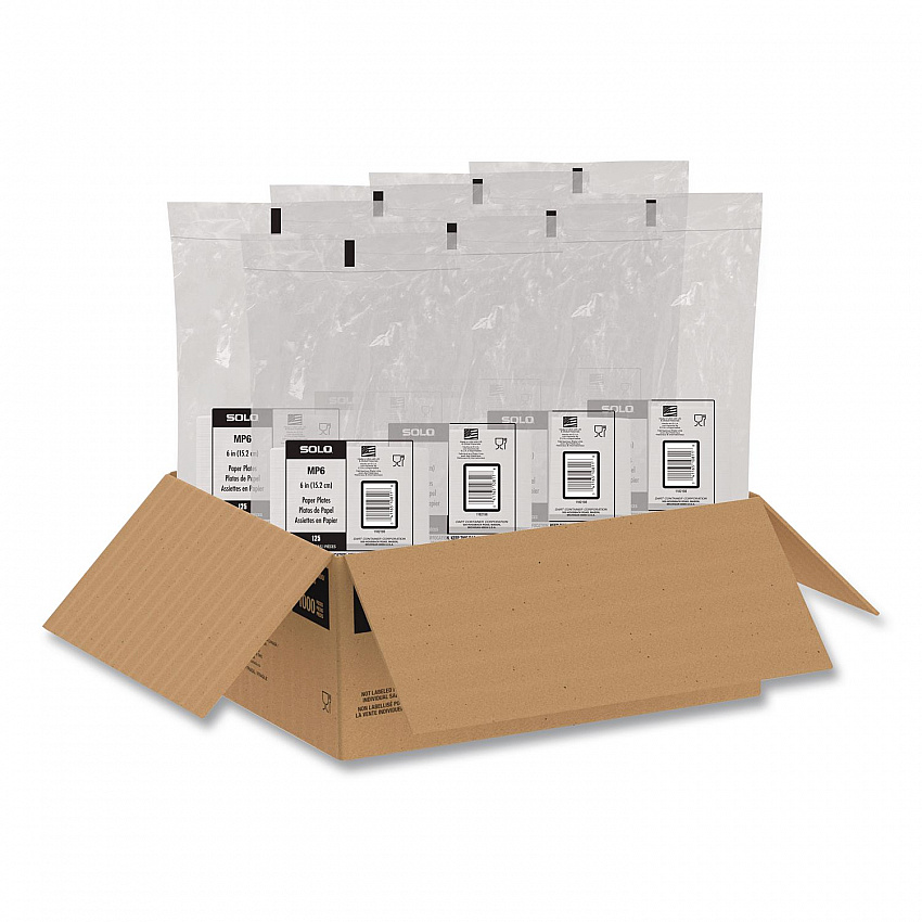 Compostable Paper Dinnerware, ProPlanet Seal, Plate, 6" dia, White, 1,000/Carton (MP6PLANET)