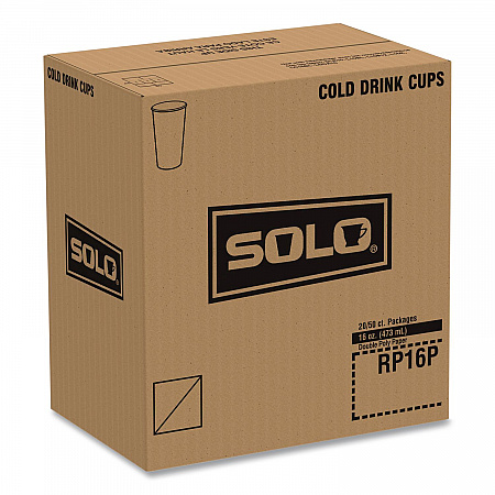Double Sided Poly (DSP) Paper Cold Cups, 16 oz, White, 50 Cups/Sleeve, 20 Sleeves/Carton (RP16P2050)