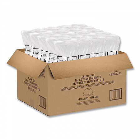 Dome-Top Sundae/Cold Cup Lids, Fits 12 oz to 24 oz Cold Cups, Plastic, Clear, 1,000/Carton (16LCDHX)
