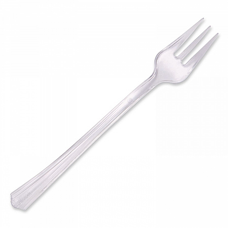 Petites Mini Utensils, Mediumweight, Petite Tasting Fork, Plastic, Clear, 500/Carton (APTFKCL)