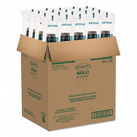 Thermoguard Insulated Paper Hot Cups, 16 oz, Steam Print Design, 600/Carton (DWTG16ST)