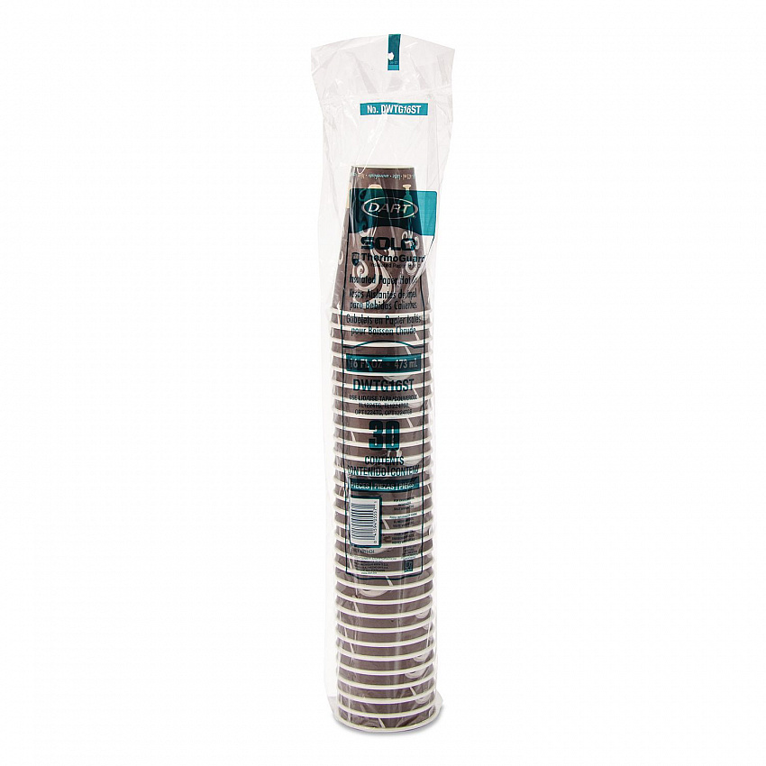 Thermoguard Insulated Paper Hot Cups, 16 oz, Steam Print Design, 600/Carton (DWTG16ST)