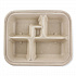 Fiber Containers, Bento Box, 5 Compartments, 12 x 9.5 x 2, Natural, Paper, 300/Carton (TRSCBBLFS)