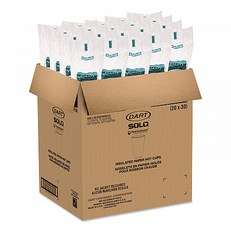 Thermoguard Insulated Paper Hot Cups, 16 oz, White Sustainable Forest Design, 600/Carton (DWTG16W)