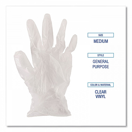 General Purpose Vinyl Gloves, Powder-Free, Medium, 2.6 mil Thick, 13