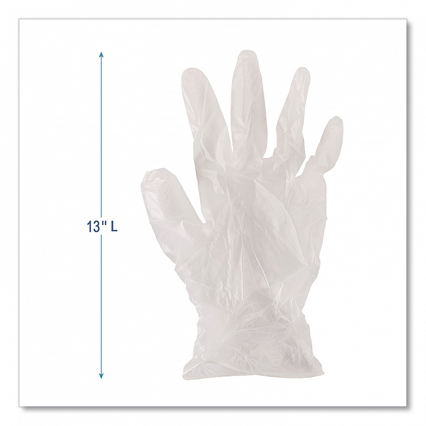 General Purpose Vinyl Gloves, Powder-Free, Small, 2.6 mil Thick, 9.5" Long, Clear, 100/Box (365SBX)
