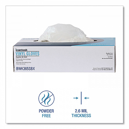 General Purpose Vinyl Gloves, Powder-Free, Small, 2.6 mil Thick, 9.5
