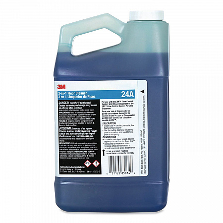 3-in-1 Floor Cleaner Concentrate 24A, Fresh Scent, 0.5 gal Bottle, 4/Carton (24A)