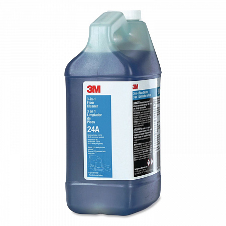 3-in-1 Floor Cleaner Concentrate 24A, Fresh Scent, 0.5 gal Bottle, 4/Carton (24A)