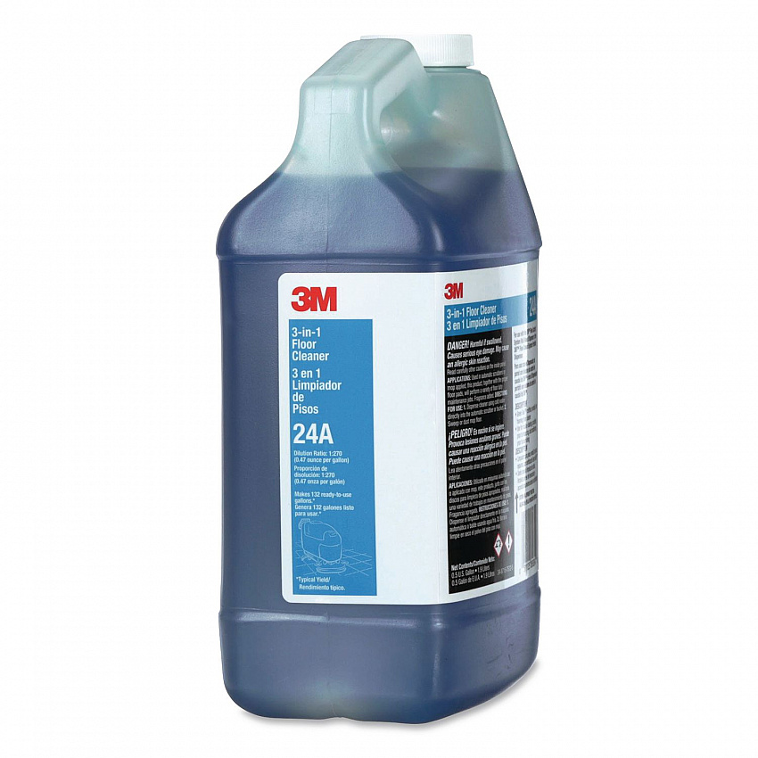 3-in-1 Floor Cleaner Concentrate 24A, Fresh Scent, 0.5 gal Bottle, 4/Carton (24A)