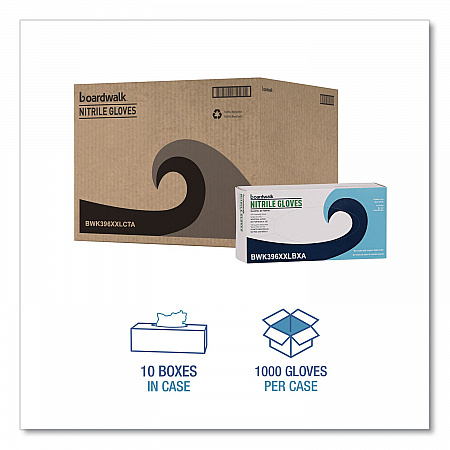 396 Series Disposable General-Purpose Nitrile Gloves, Powder-Free, XX-Large, 4.4 mil Thick, 9.5