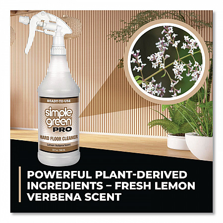 Pro Hard Floor Cleaner, Lemon Verbena Scent, 32 oz Spray Bottle, 12/Carton (0505032)