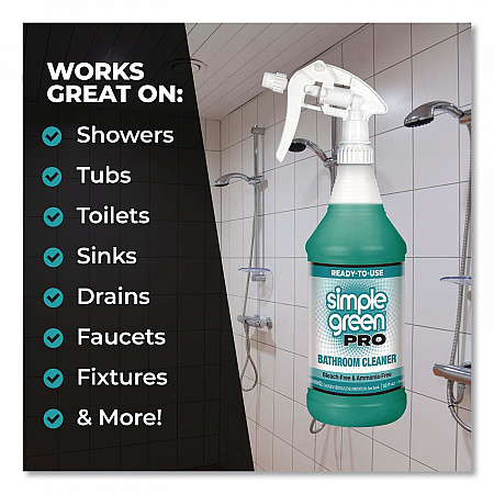 Pro Bathroom Cleaner Ready-To-Use, 32 oz Spray Bottle, 12/Carton (1751032)