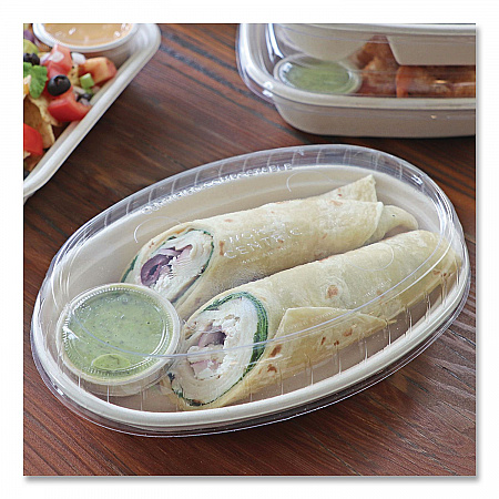 Fiber Bowls, Burrito Bowl, 32 oz, 9.7 x 5.3 x 1.6, Natural, Paper, 300/Carton (BOSCUBBLFP)